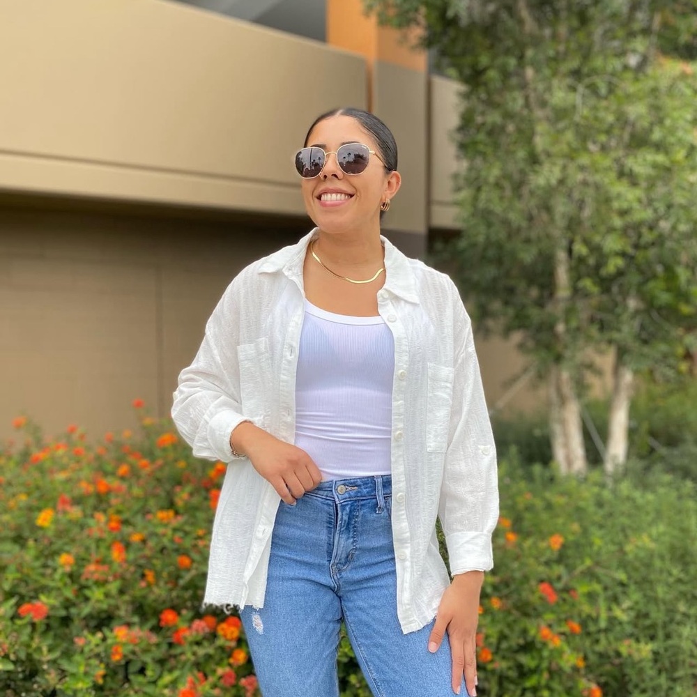 White Button up- 100% Cotton